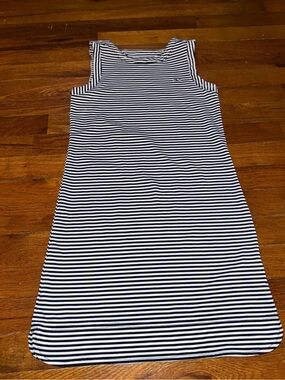 Vineyard Vines Girls Black and White Striped Tank Dress